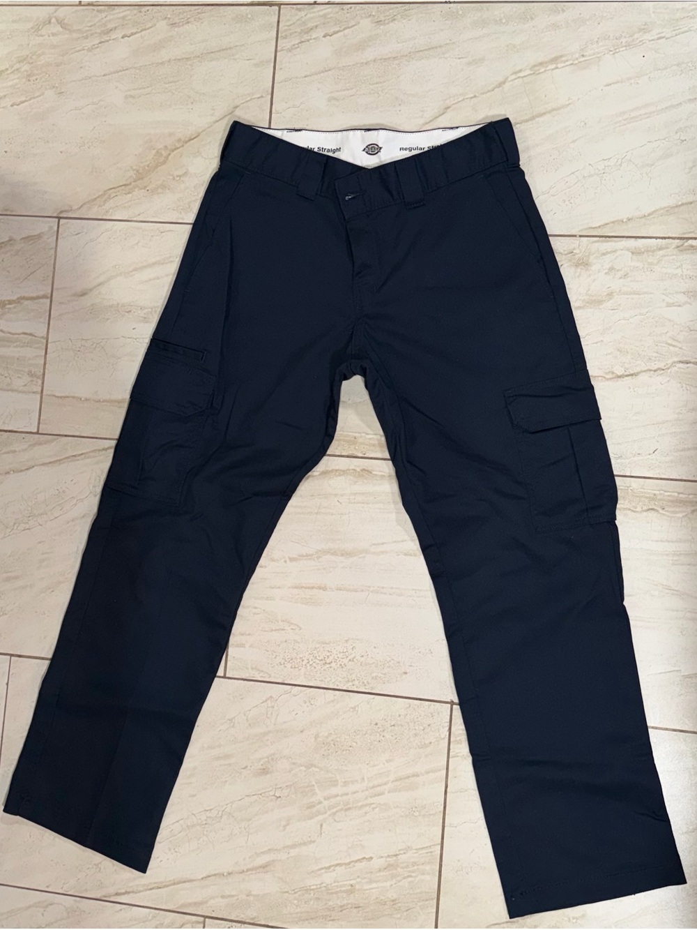 Dickies Navy Blue Work Pants with Brass Zipper